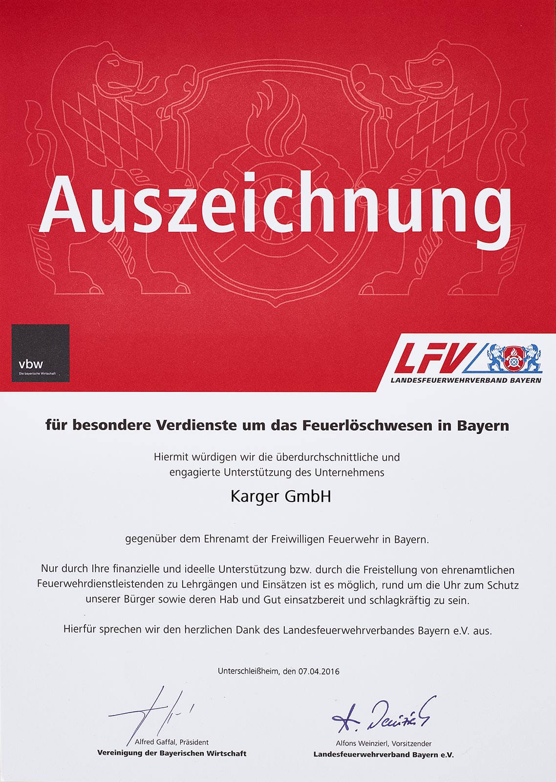 AUSZEICHNUNG